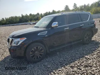 2020 Nissan Armada Platinum with VIN JN8AY2NF9L9360703, listed as a Copart auction lot 70011374 with 46,186 mi miles and Salvage Title. Bid and sale history available at carsss.com. Image 1.