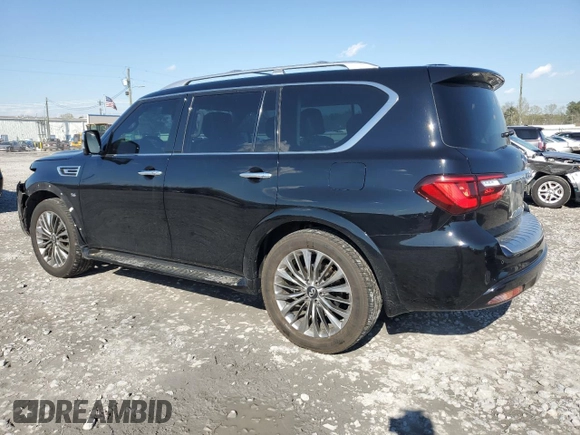 2018 Infiniti QX80 with VIN JN8AZ2NE1J9194002, listed as a Copart auction lot 50232765 with 76,395 mi miles and Salvage title. Bid and sale history available at DreamBid. Image 2.