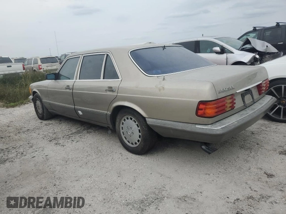 1989 Mercedes-Benz 560 with VIN WDBCA39E1KA479955, listed as a Copart auction lot 76202804 with 132,546 mi miles and Salvage Title. Bid and sale history available at DreamBid. Image 2.