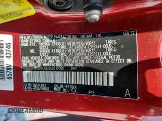 2012 Toyota Sienna XLE AAS с VIN 5TDYK3DC9CS242080, выставлен на аукционе Copart как лот 58374845 с пробегом 152 411 миль миль и Списание • Salvage title. История ставок и продаж доступна на DreamBid. Изображение 14.