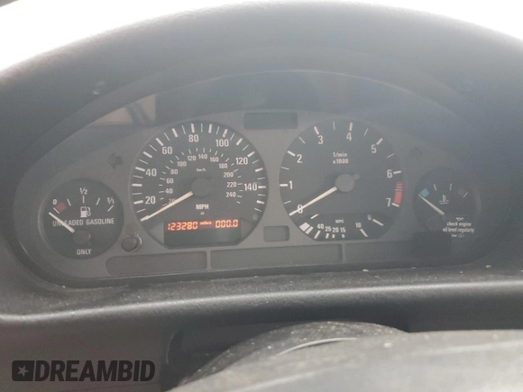 1997 BMW 3 Series 328is with VIN WBABG132XVET04869, listed as a Copart auction lot 45774015 with 123,280 mi miles and Salvage Title. Bid and sale history available at carsss.com. Image 9.