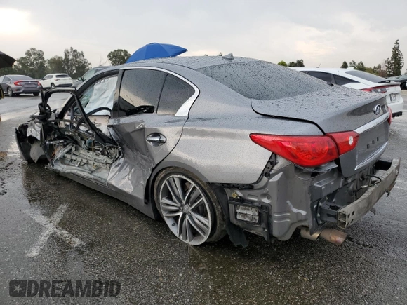 2015 Infiniti Q50 Sport with VIN JN1BV7AP9FM353341, listed as a Copart auction lot 59407675 with 87,181 mi miles and Salvage title. Bid and sale history available at DreamBid. Image 2.