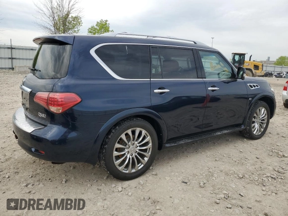 2015 Infiniti QX80 with VIN JN8AZ2NE7F9081484, listed as a Copart auction lot 57879025 with 198,737 mi miles and Non repairable. Bid and sale history available at DreamBid. Image 3.