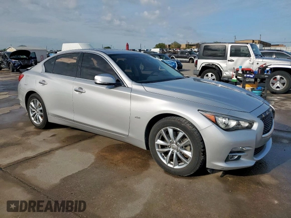 2016 Infiniti Q50 2.0t Premium with VIN JN1CV7AP3GM202596, listed as a Copart auction lot 50618035 with 135,679 mi miles and Salvage Title. Bid and sale history available at carsss.com. Image 4.