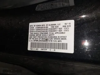 2016 Honda Odyssey SE with VIN 5FNRL5H35GB027278, listed as a IAAI auction lot 41900881 with 1 mi miles. Bid and sale history available at carsss.com. Image 9.