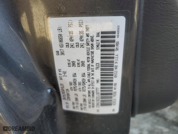 2002 Dodge Ram 1500 with VIN 1D3HU18Z22J187777, listed as a Copart auction lot 45722075 with 206,580 mi miles and Salvage Title. Bid and sale history available at carsss.com. Image 12.