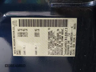 2012 Nissan Maxima SV with VIN 1N4AA5AP8CC818823, listed as a IAAI auction lot 42428594 with 107,054 mi miles and . Bid and sale history available at DreamBid. Image 9.