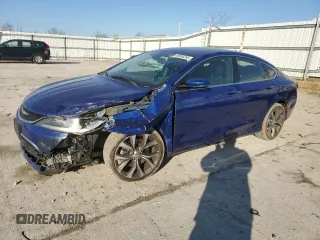2015 Chrysler 200 C with VIN 1C3CCCCGXFN593056, listed as a Copart auction lot 48285255 with 116,850 mi miles and Salvage Title. Bid and sale history available at carsss.com. Image 1.