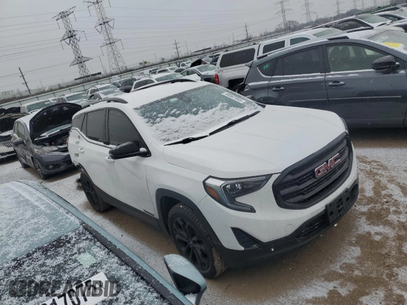 2021 GMC Terrain SLE with VIN 3GKALTEVXML369088, listed as a Copart auction lot 44967945 with 74,899 mi miles and Salvage Title. Bid and sale history available at carsss.com. Image 4.