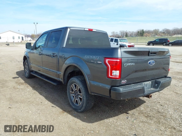 2017 Ford F-150 XL with VIN 1FTEW1EP5HFC13843, listed as a IAAI auction lot 41846415 with 125,277 mi miles. Bid and sale history available at carsss.com. Image 3.
