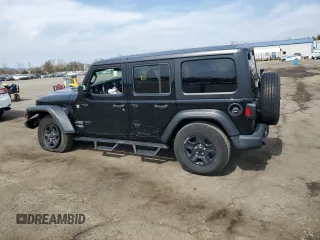 2021 Jeep Wrangler Unlimited Willys Sport with VIN 1C4HJXDG2MW564638, listed as a Copart auction lot 49881465 with 44,972 mi miles and Salvage title. Bid and sale history available at DreamBid. Image 2.