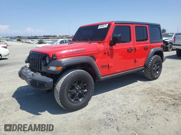 2021 Jeep Wrangler Unlimited Freedom with VIN 1C4HJXDN1MW528776, listed as a Copart auction lot 59585475 with 97,122 mi miles and Clean title. Bid and sale history available at DreamBid. Image 1.