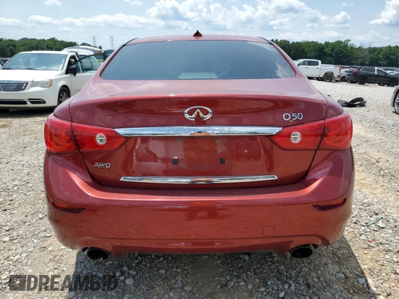 2014 Infiniti Q50 Premium with VIN JN1BV7ARXEM684039, listed as a Copart auction lot 59368355 with 146,546 mi miles and Clean title. Bid and sale history available at DreamBid. Image 6.
