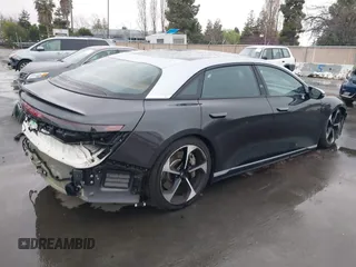2023 Lucid Air Grand Touring with VIN 50EA1GBA3PA001806, listed as a IAAI auction lot 41713303 with 6,367 mi miles. Bid and sale history available at carsss.com. Image 4.