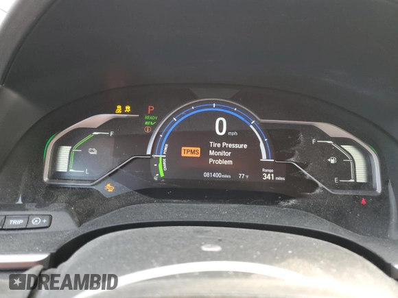 2019 Honda Clarity Plug-In Hybrid with VIN JHMZC5F16KC004730, listed as a Copart auction lot 67488304 with 81,400 mi miles and Salvage Title. Bid and sale history available at carsss.com. Image 9.
