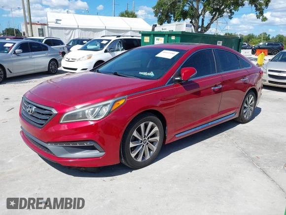 2017 Hyundai Sonata Sport with VIN 5NPE34AF2HH468155, listed as a IAAI auction lot 40411186 with 75,887 mi miles and . Bid and sale history available at DreamBid. Image 2.
