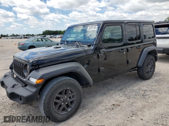 2024 Jeep Wrangler Sport S with VIN 1C4PJXDNXRW349946, listed as a Copart auction lot 56701185 with 6,310 mi miles and Salvage Title. Bid and sale history available at DreamBid. Image 1.