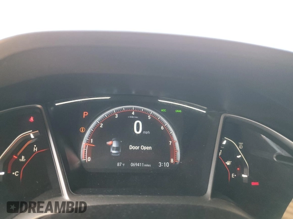 2021 Honda Civic Sport with VIN 19XFC2F80ME003634, listed as a Copart auction lot 52317715 with 69,411 mi miles and Salvage Title. Bid and sale history available at DreamBid. Image 9.