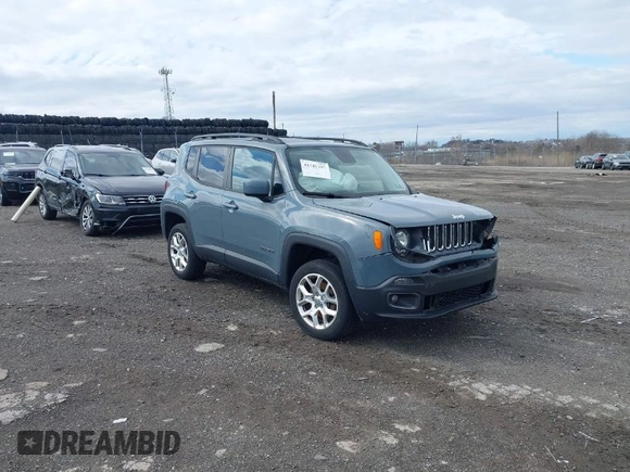2017 Jeep Renegade Latitude with VIN ZACCJBBB1HPF58787, listed as a IAAI auction lot 41741197 with 93,678 mi miles. Bid and sale history available at carsss.com. Image 1.
