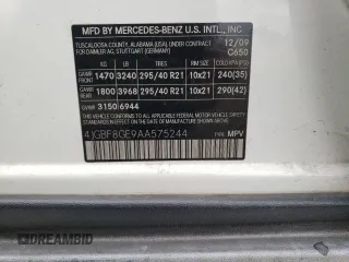 2010 Mercedes-Benz GL-Class GL 550 with VIN 4JGBF8GE9AA575244, listed as a Copart auction lot 72387904 with 82,750 mi miles and Salvage Title. Bid and sale history available at carsss.com. Image 14.