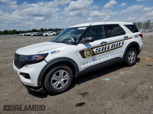 2022 Ford Police Interceptor Utility z VIN 1FM5K8AB5NGC14734, wystawiony jako Copart lot #55397525 z przebiegiem 43 026 mil mil oraz Szkody całkowita. Historia ofert i sprzedaży dostępna na DreamBid. Obrazek 1.