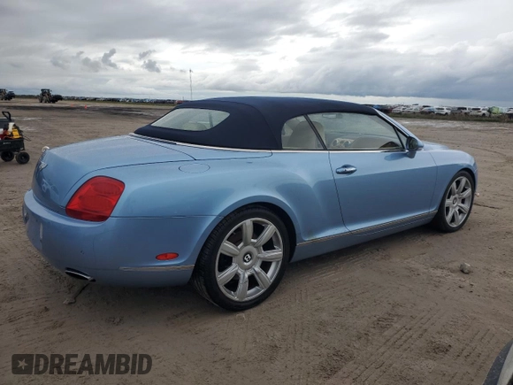 2007 Bentley Continental GT with VIN SCBDR33WX7C047167, listed as a Copart auction lot 74546784 with 0 mi miles and Salvage Title. Bid and sale history available at carsss.com. Image 3.