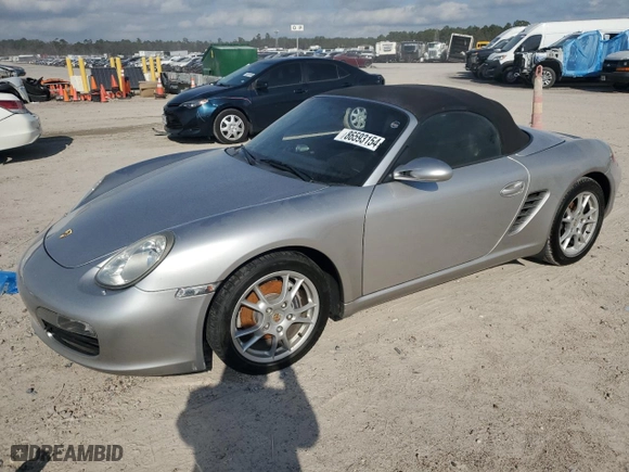 2006 Porsche Boxster with VIN WP0CA29806S710172, listed as a Copart auction lot 86593154 with 0 mi miles and Salvage Title. Bid and sale history available at carsss.com. Image 1.