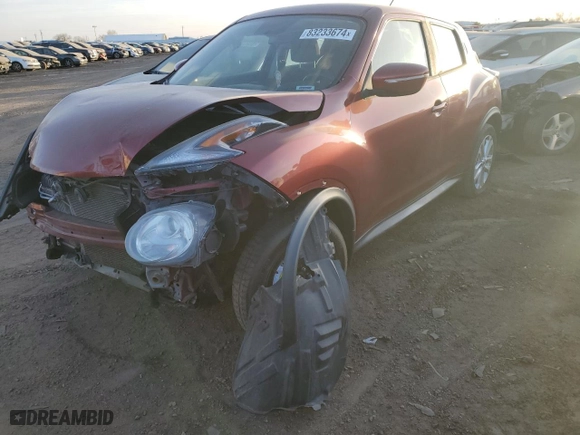 2016 Nissan Juke SL with VIN JN8AF5MV1GT654024, listed as a Copart auction lot 83233674 with 110,631 mi miles and Salvage Title. Bid and sale history available at carsss.com. Image 1.