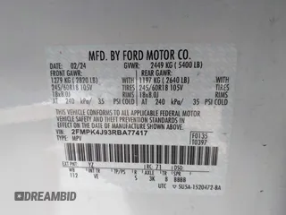 2024 Ford Edge SEL with VIN 2FMPK4J93RBA77417, listed as a IAAI auction lot 42133267 with 29,059 mi miles. Bid and sale history available at carsss.com. Image 9.