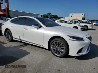 2018 Lexus LS with VIN JTHB5LFF3J5001251, listed as a Copart auction lot 75076534 with 25,700 mi miles and Salvage Title. Bid and sale history available at carsss.com. Image 4.