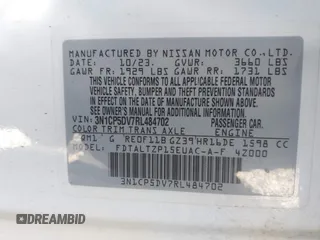 2024 Nissan Kicks SR with VIN 3N1CP5DV7RL484702, listed as a IAAI auction lot 40396850 with 19,972 mi miles. Bid and sale history available at carsss.com. Image 9.