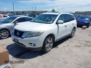 2014 Nissan Pathfinder S with VIN 5N1AR2MN9EC619516, listed as a IAAI auction lot 42199247 with 145,649 mi miles and . Bid and sale history available at DreamBid. Image 2.
