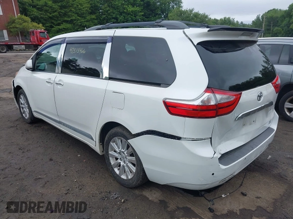 2015 Toyota Sienna Limited with VIN 5TDDK3DCXFS103594, listed as a IAAI auction lot 42515466 with 96,684 mi miles and . Bid and sale history available at DreamBid. Image 3.