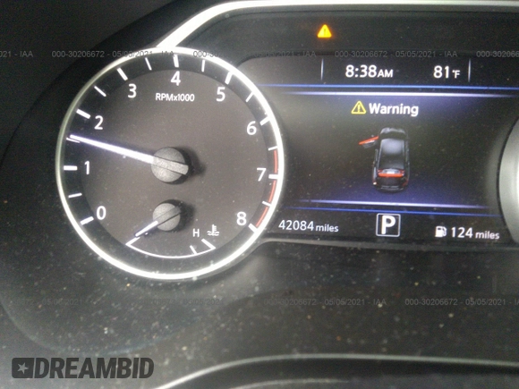 2018 Nissan Maxima SV with VIN 1N4AA6AP7JC388754, listed as a IAAI auction lot 30206672 with 42,084 mi miles. Bid and sale history available at carsss.com. Image 7.
