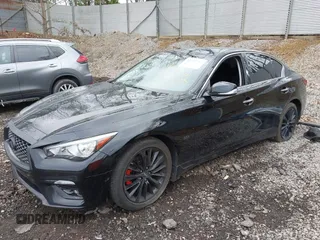 2018 Infiniti Q50 3.0t LUXE with VIN JN1EV7AR8JM442468, listed as a IAAI auction lot 42071717 with 107,484 mi miles. Bid and sale history available at carsss.com. Image 2.