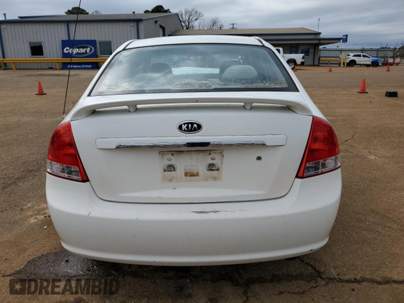 2008 Kia Spectra EX with VIN KNAFE121885516142, listed as a Copart auction lot 47622295 with 184,822 mi miles and Salvage Title. Bid and sale history available at DreamBid. Image 6.