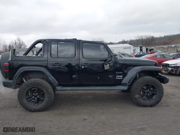 2018 Jeep Wrangler Unlimited Sahara with VIN 1C4HJXEG6JW289575, listed as a IAAI auction lot 41629737 with 74,654 mi miles. Bid and sale history available at carsss.com. Image 13.
