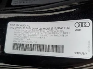 2013 Audi A5 Premium Plus with VIN WAULFAFH7DN006558, listed as a Copart auction lot 54181985 with 110,055 mi miles and Clean Title. Bid and sale history available at carsss.com. Image 12.