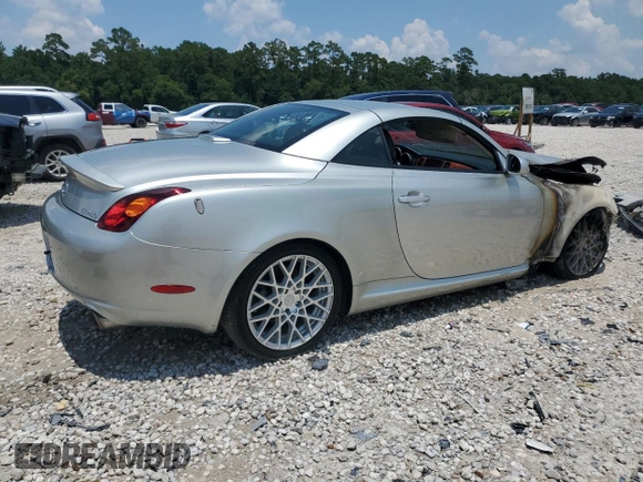 2002 Lexus SC 430 with VIN JTHFN48Y320007698, listed as a Copart auction lot 58675624 with Not Provided miles and Non Repairable. Bid and sale history available at DreamBid. Image 3.