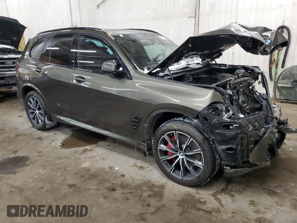 2025 BMW X5 xDrive40i with VIN 5UX23EU01S9Y34671, listed as a Copart auction lot 45758765 with 0 mi miles and Salvage Title. Bid and sale history available at carsss.com. Image 4.
