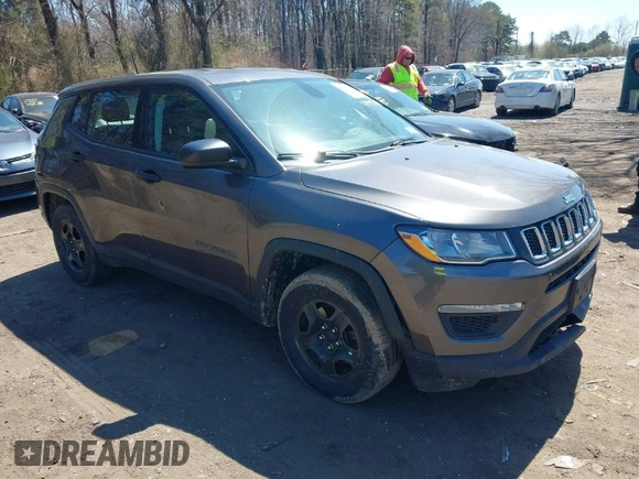 2018 Jeep Compass Sport with VIN 3C4NJCAB7JT107040, listed as a IAAI auction lot 41993385 with 251,154 mi miles. Bid and sale history available at carsss.com. Image 1.
