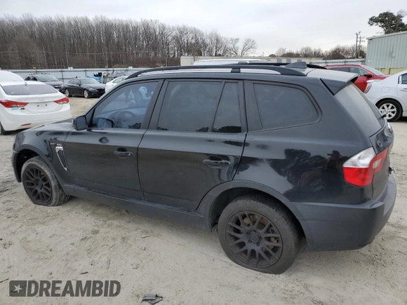 2004 BMW X3 2.5i with VIN WBXPA73494WC41339, listed as a Copart auction lot 89266205 with 0 mi miles and Salvage Title. Bid and sale history available at carsss.com. Image 2.