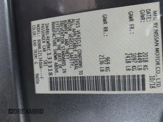 2019 Nissan Altima SL with VIN 1N4BL4EW9KC133318, listed as a IAAI auction lot 39806541 with 34,420 mi miles and . Bid and sale history available at DreamBid. Image 9.