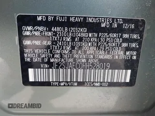 2017 Subaru Forester Premium with VIN JF2SJAEC0HH528019, listed as a IAAI auction lot 39240491 with 107,304 mi miles. Bid and sale history available at carsss.com. Image 9.