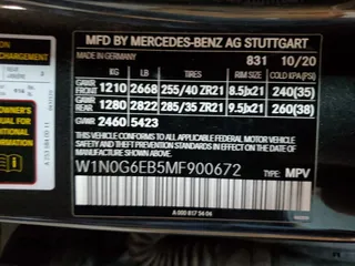2021 Mercedes-Benz GLC with VIN W1N0G6EB5MF900672, listed as a Copart auction lot 67328893 with 73,250 mi miles and Clean Title. Bid and sale history available at carsss.com. Image 14.