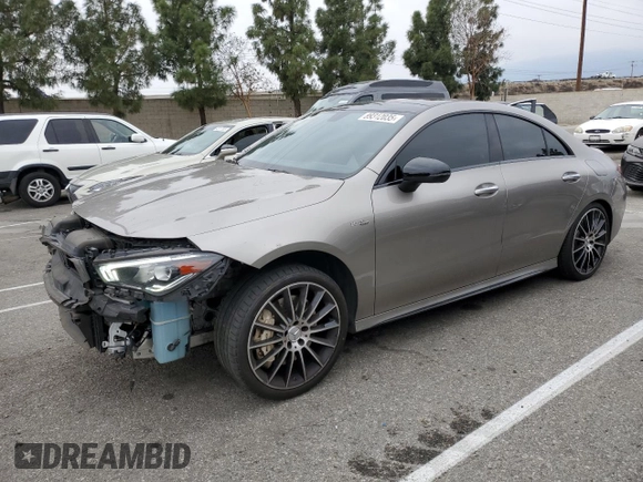 2020 Mercedes-Benz CLA with VIN W1K5J5BB0LN086678, listed as a Copart auction lot 89312035 with 96,585 mi miles and Salvage Title. Bid and sale history available at carsss.com. Image 1.