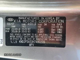 2017 Kia Soul + with VIN KNDJP3A53H7480209, listed as a Copart auction lot 44026095 with 43,485 mi miles and Salvage Title. Bid and sale history available at carsss.com. Image 16.