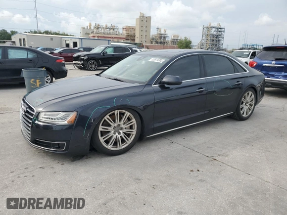 2015 Audi A8 3.0T z VIN WAU3GAFD2FN026312, wystawiony jako Copart lot #53914905 z przebiegiem Nie podano mil oraz Szkoda całkowita • Salvage title. Historia ofert i sprzedaży dostępna na DreamBid. Obrazek 1.