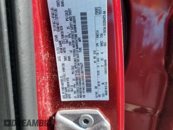 2014 Ford Escape Titanium with VIN 1FMCU9JX5EUB77527, listed as a Copart auction lot 49103665 with 105,438 mi miles and Non Repairable. Bid and sale history available at carsss.com. Image 12.