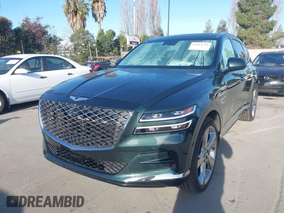 2021 Genesis GV80 with VIN KMUHCESCXMU046641, listed as a IAAI auction lot 41614756 with 25,666 mi miles and . Bid and sale history available at DreamBid. Image 18.